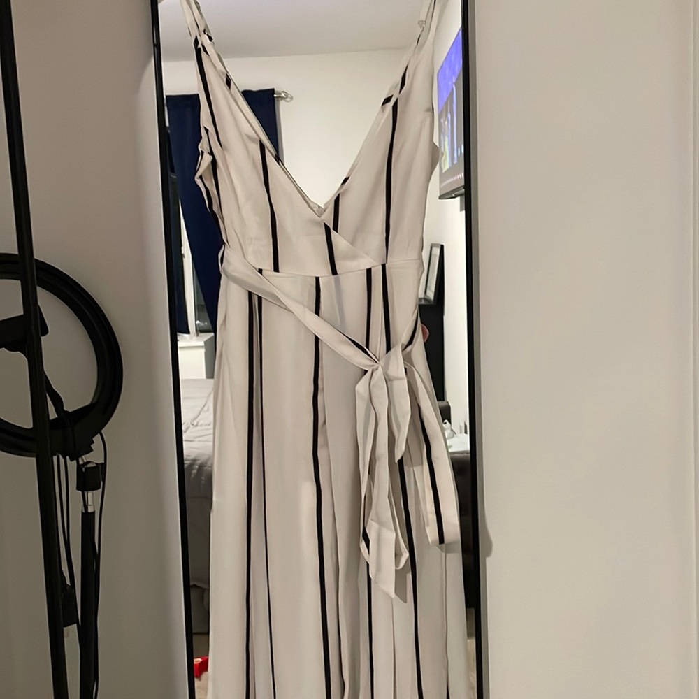 Stripped Jumpsuit with Slits